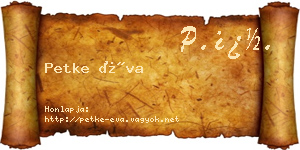 Petke Éva névjegykártya